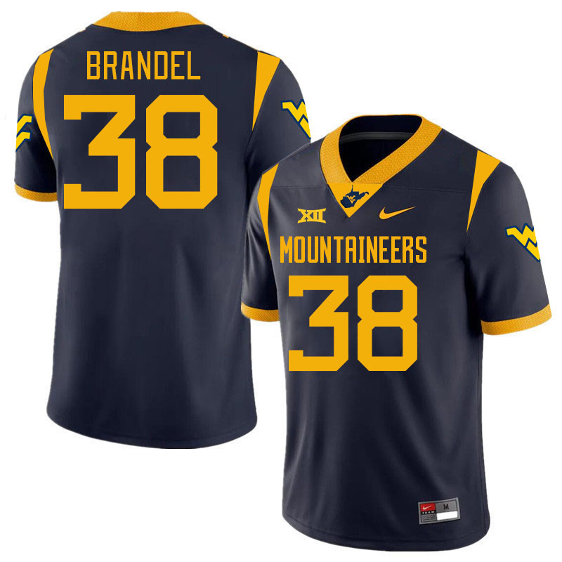 #38 Donald Brandel West Virginia Mountaineers College 2024 New Uniforms Football Jerseys Stitched Sale-Navy